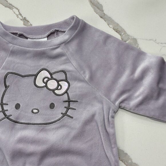Hello Kitty Toddler Girls Purple Lavender Long Sleeve Soft Velour Sweatshirt 3T - Picture 4 of 16